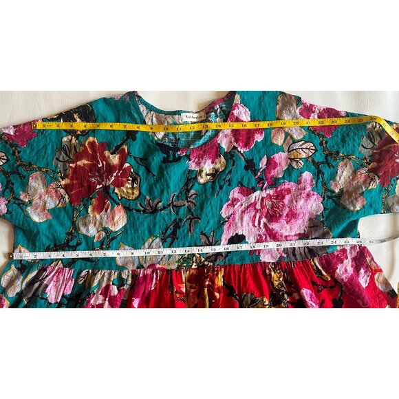 Hawaiian Floral Print XL Oversized Muumuu Kaftan Vibrant Colors Boho Beachy - Picture 8 of 8